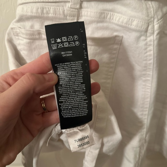 7 for all mankind Surplus Flounce Denim Dress White Sz M - Picture 9 of 10